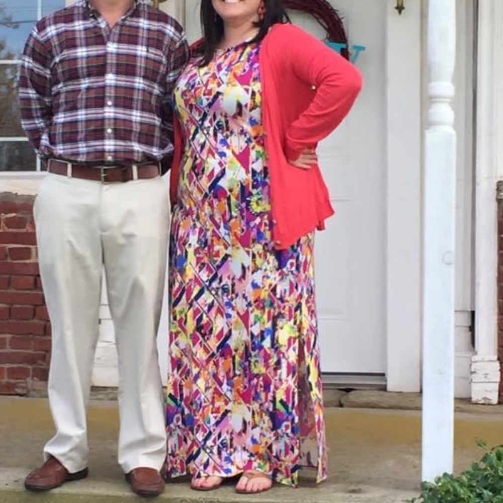 Xhilaration Cap Sleeve Geometric Maxi Dress